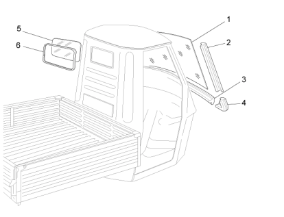 Splittegning forrude og bagrude Ape 50